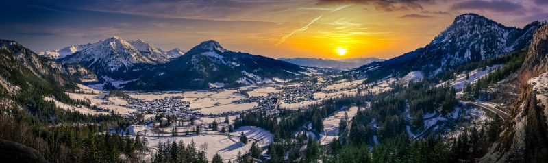 Overlook of Jochpass at Bad Oberdorf and Bad Hindelang