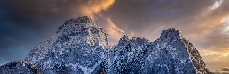 Dramatic Sunset at Mt. Säuling by Füssen